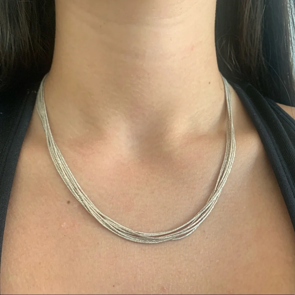 Layered silver necklace - Picture 1 of 2